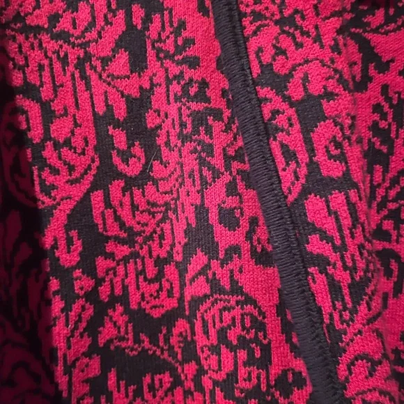 Gorgeous red and black sweater cardigan blazer - Picture 3 of 6